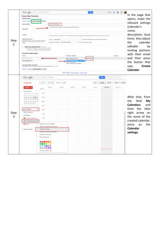 How to embed a google calendar in a twinspace page | PDF