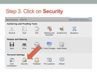 Step 3. Click on Security
 