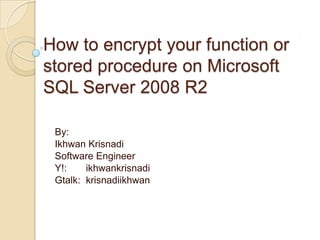 How to encrypt your script on sql server | PPSX | Computing ...