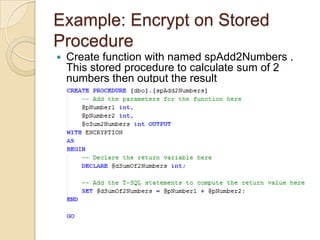 How to encrypt your script on sql server | PPT
