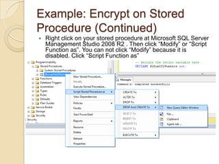 How to encrypt your script on sql server | PPT