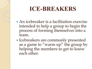 How to energize and use ice breakers