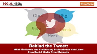 News
Chat Like
Share Friends
Behind the Tweet:
What Marketers and Fundraising Professionals can Learn
from Social Media Event Behavior
 