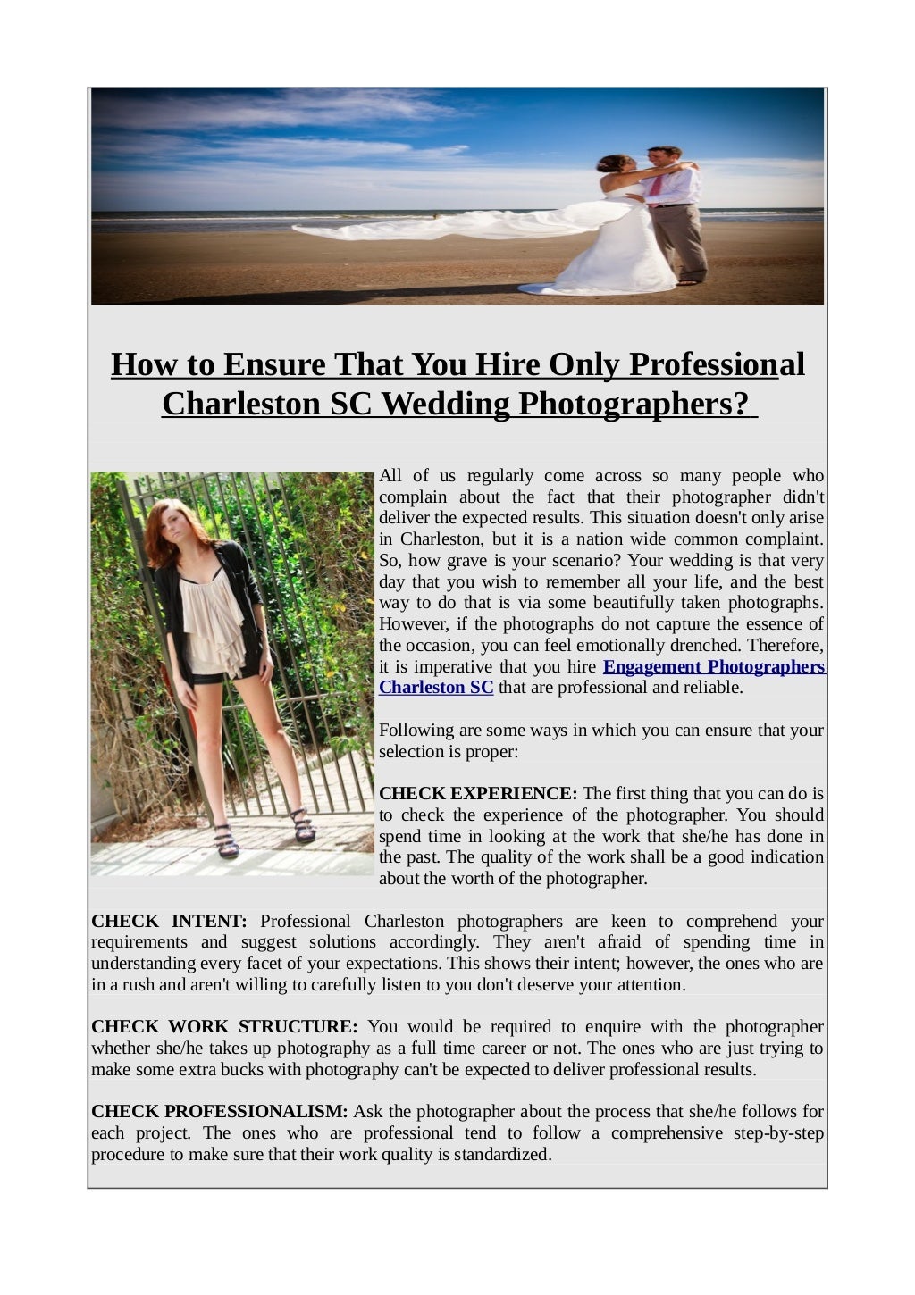 How To Ensure That You Hire Only Professional Charleston Sc Wedding P 