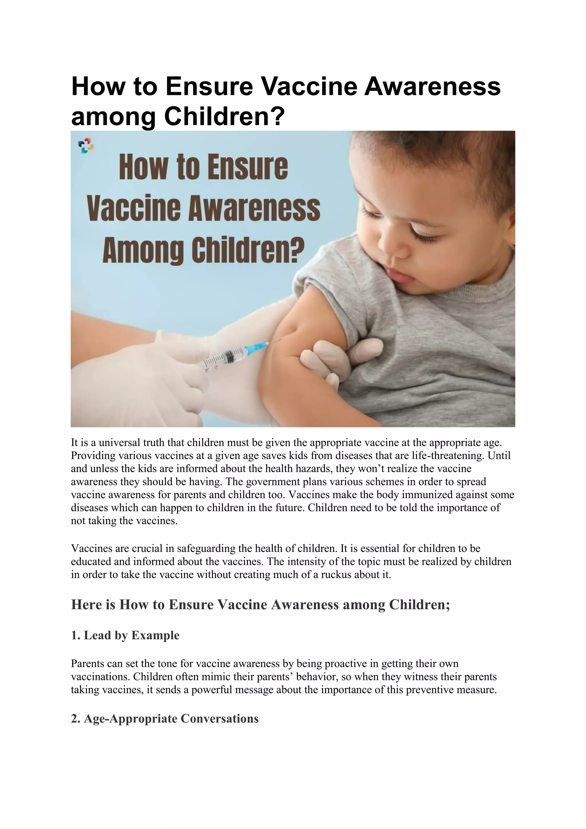 How to Ensure Vaccine Awareness among Children.pdf
