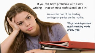 We are the one of the leading
writing companies on the market
We provide top-notch
quality writing works
of any type!
 