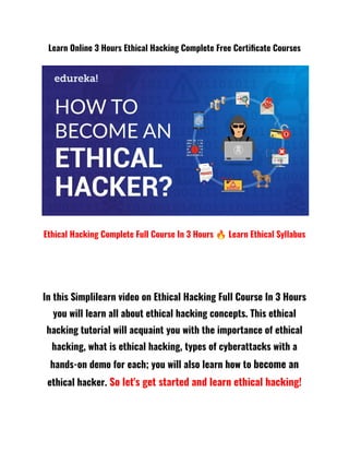 ethical hacking course beginner