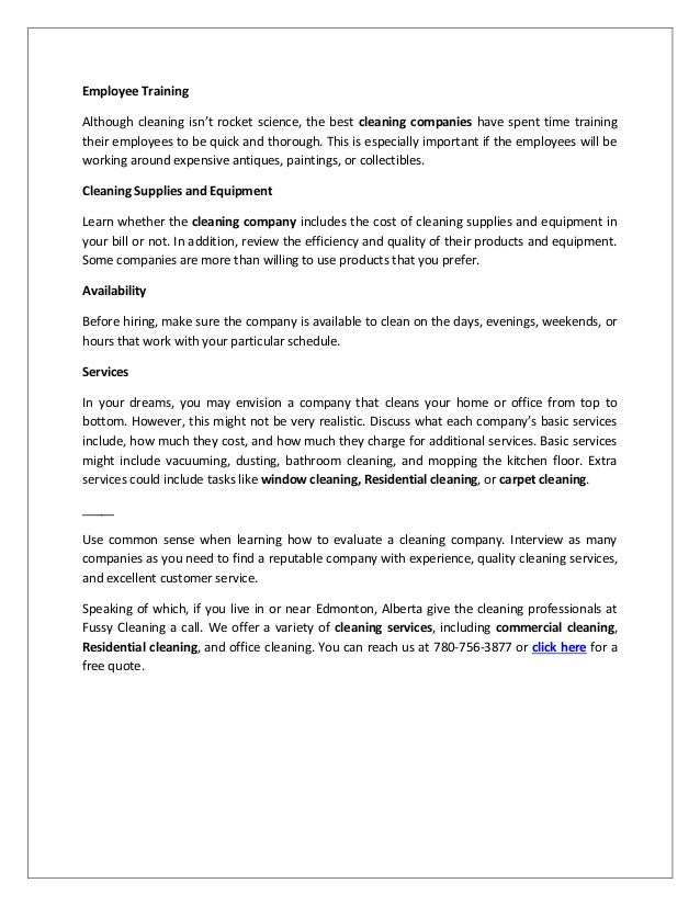 How to Evaluate a Cleaning Company