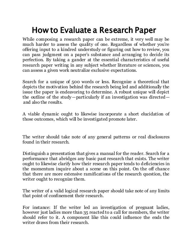 how to critically evaluate a research paper