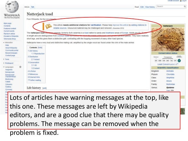 How To Evaluate A Wikipedia Article