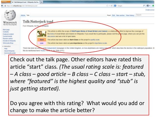 How To Evaluate A Wikipedia Article