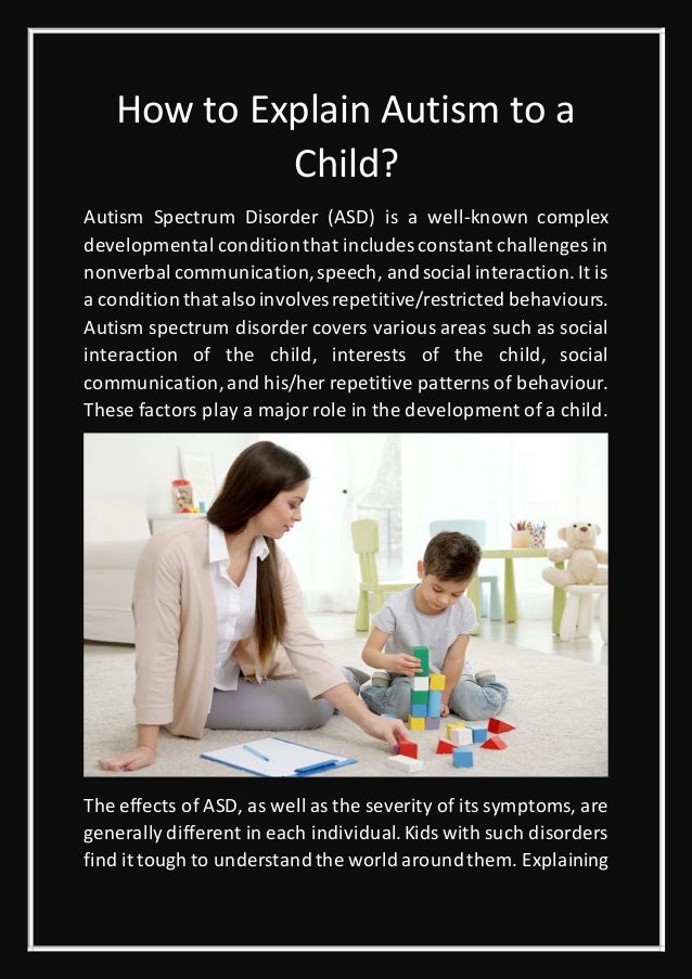 How to explain autism to a child pdf