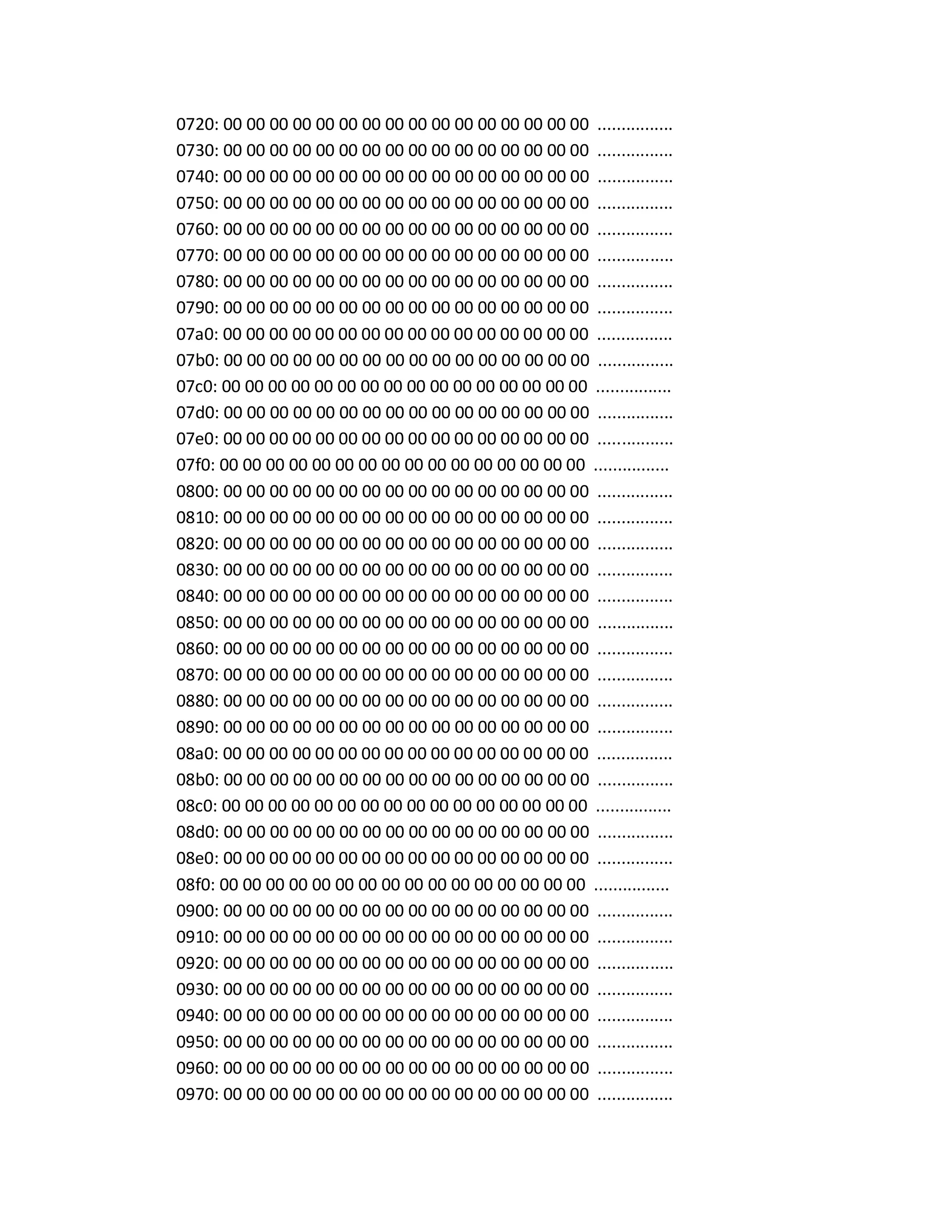 0720: 00 00 00 00 00 00 00 00 00 00 00 00 00 00 00 00 ................
0730: 00 00 00 00 00 00 00 00 00 00 00 00 00 00 00 00 ................
0740: 00 00 00 00 00 00 00 00 00 00 00 00 00 00 00 00 ................
0750: 00 00 00 00 00 00 00 00 00 00 00 00 00 00 00 00 ................
0760: 00 00 00 00 00 00 00 00 00 00 00 00 00 00 00 00 ................
0770: 00 00 00 00 00 00 00 00 00 00 00 00 00 00 00 00 ................
0780: 00 00 00 00 00 00 00 00 00 00 00 00 00 00 00 00 ................
0790: 00 00 00 00 00 00 00 00 00 00 00 00 00 00 00 00 ................
07a0: 00 00 00 00 00 00 00 00 00 00 00 00 00 00 00 00 ................
07b0: 00 00 00 00 00 00 00 00 00 00 00 00 00 00 00 00 ................
07c0: 00 00 00 00 00 00 00 00 00 00 00 00 00 00 00 00 ................
07d0: 00 00 00 00 00 00 00 00 00 00 00 00 00 00 00 00 ................
07e0: 00 00 00 00 00 00 00 00 00 00 00 00 00 00 00 00 ................
07f0: 00 00 00 00 00 00 00 00 00 00 00 00 00 00 00 00 ................
0800: 00 00 00 00 00 00 00 00 00 00 00 00 00 00 00 00 ................
0810: 00 00 00 00 00 00 00 00 00 00 00 00 00 00 00 00 ................
0820: 00 00 00 00 00 00 00 00 00 00 00 00 00 00 00 00 ................
0830: 00 00 00 00 00 00 00 00 00 00 00 00 00 00 00 00 ................
0840: 00 00 00 00 00 00 00 00 00 00 00 00 00 00 00 00 ................
0850: 00 00 00 00 00 00 00 00 00 00 00 00 00 00 00 00 ................
0860: 00 00 00 00 00 00 00 00 00 00 00 00 00 00 00 00 ................
0870: 00 00 00 00 00 00 00 00 00 00 00 00 00 00 00 00 ................
0880: 00 00 00 00 00 00 00 00 00 00 00 00 00 00 00 00 ................
0890: 00 00 00 00 00 00 00 00 00 00 00 00 00 00 00 00 ................
08a0: 00 00 00 00 00 00 00 00 00 00 00 00 00 00 00 00 ................
08b0: 00 00 00 00 00 00 00 00 00 00 00 00 00 00 00 00 ................
08c0: 00 00 00 00 00 00 00 00 00 00 00 00 00 00 00 00 ................
08d0: 00 00 00 00 00 00 00 00 00 00 00 00 00 00 00 00 ................
08e0: 00 00 00 00 00 00 00 00 00 00 00 00 00 00 00 00 ................
08f0: 00 00 00 00 00 00 00 00 00 00 00 00 00 00 00 00 ................
0900: 00 00 00 00 00 00 00 00 00 00 00 00 00 00 00 00 ................
0910: 00 00 00 00 00 00 00 00 00 00 00 00 00 00 00 00 ................
0920: 00 00 00 00 00 00 00 00 00 00 00 00 00 00 00 00 ................
0930: 00 00 00 00 00 00 00 00 00 00 00 00 00 00 00 00 ................
0940: 00 00 00 00 00 00 00 00 00 00 00 00 00 00 00 00 ................
0950: 00 00 00 00 00 00 00 00 00 00 00 00 00 00 00 00 ................
0960: 00 00 00 00 00 00 00 00 00 00 00 00 00 00 00 00 ................
0970: 00 00 00 00 00 00 00 00 00 00 00 00 00 00 00 00 ................
 