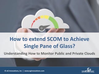© eG Innovations, Inc | www.eginnovations.com
How to extend SCOM to Achieve
Single Pane of Glass?
Understanding How to Monitor Public and Private Clouds
 