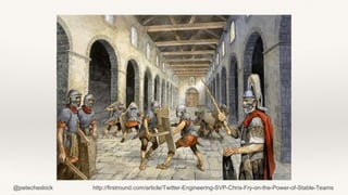 @petecheslock http://firstround.com/article/Twitter-Engineering-SVP-Chris-Fry-on-the-Power-of-Stable-Teams
 