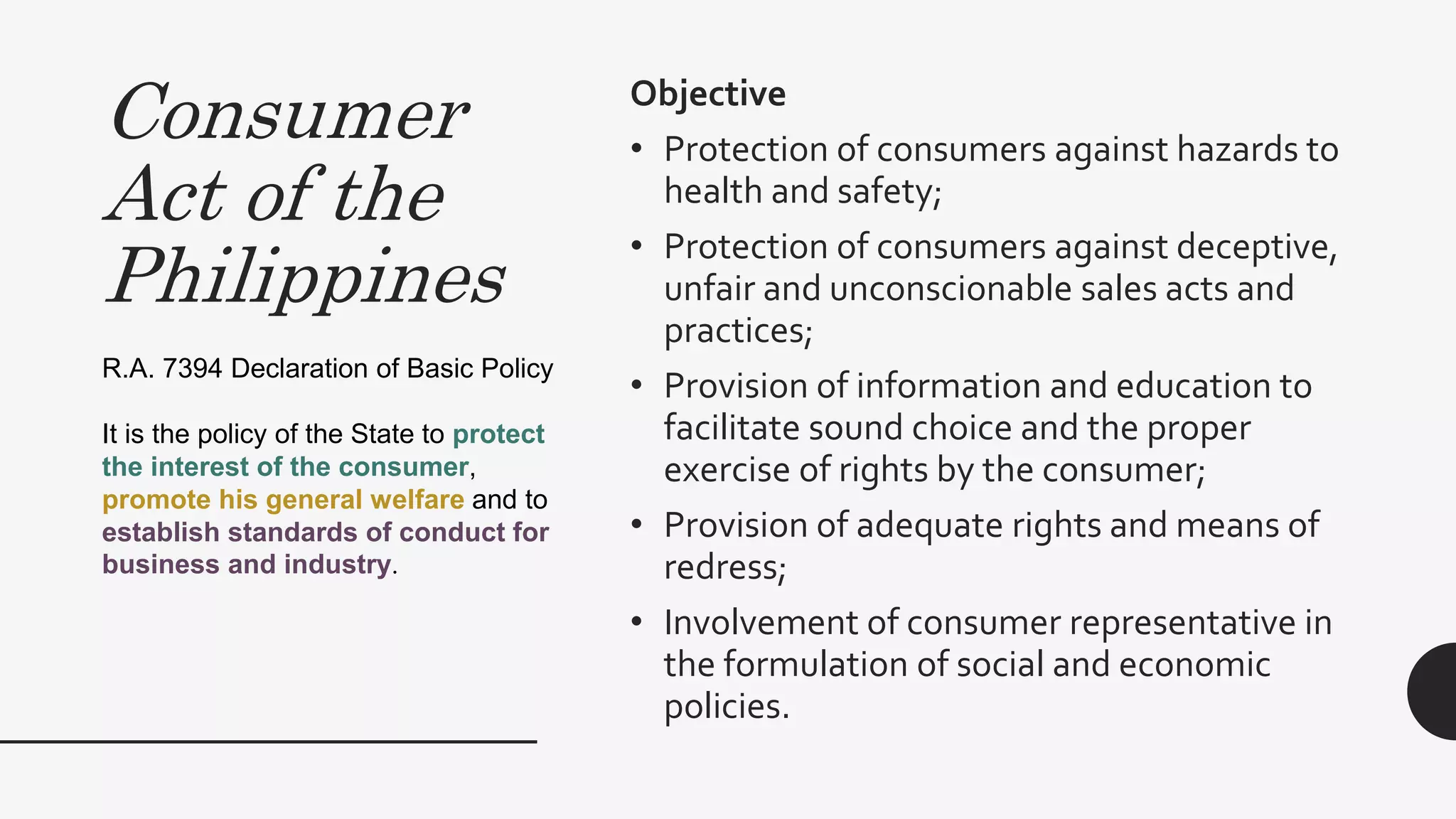 Consumer Rights: Pertinent Philippine Laws | PPTX