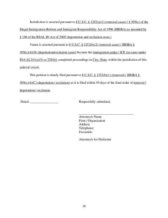 How to file an immigration petition for review 21 pages