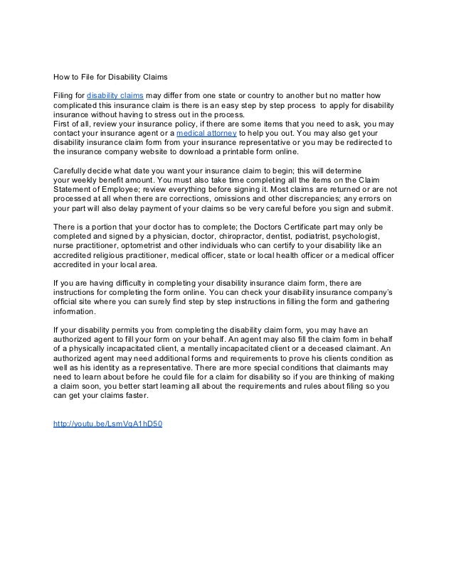 how to file for disability claims doctor s certificate online