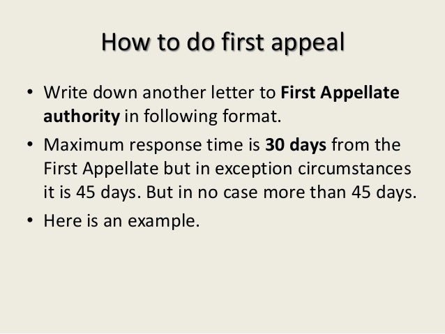 How do you format an appeal?