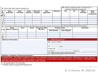 Adrt Form Example ADR reporting form for health care professionals | PPTX