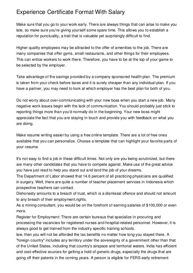 salary statement letter format