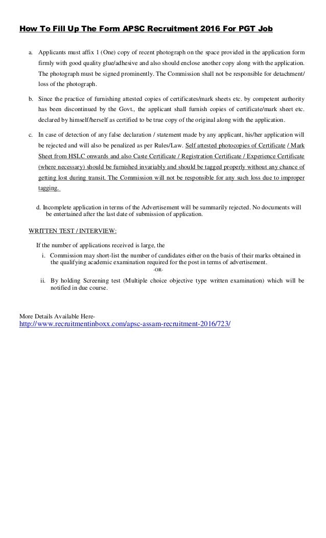 how to fill up the form apsc recruitment 2016 for pgt job 1 638 jpg cb 1457697055 fill up the form
