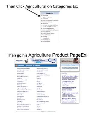 Then Click Agricultural on Categories Ex:

Then go his Agriculture Product PageEx:

 