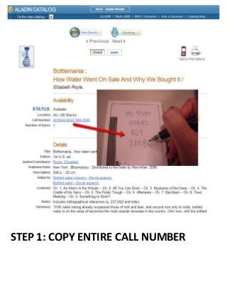 STEP 1: COPY ENTIRE CALL NUMBER
 