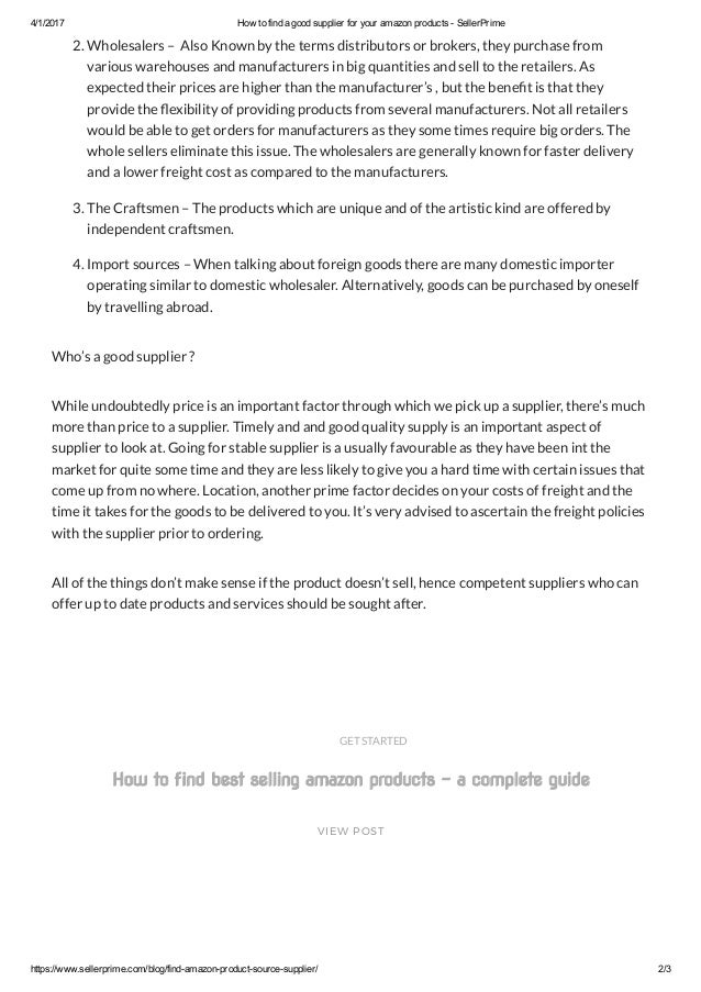 How to find a good supplier for your amazon products using Sellerprime