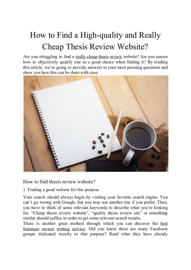 Cheap thesis