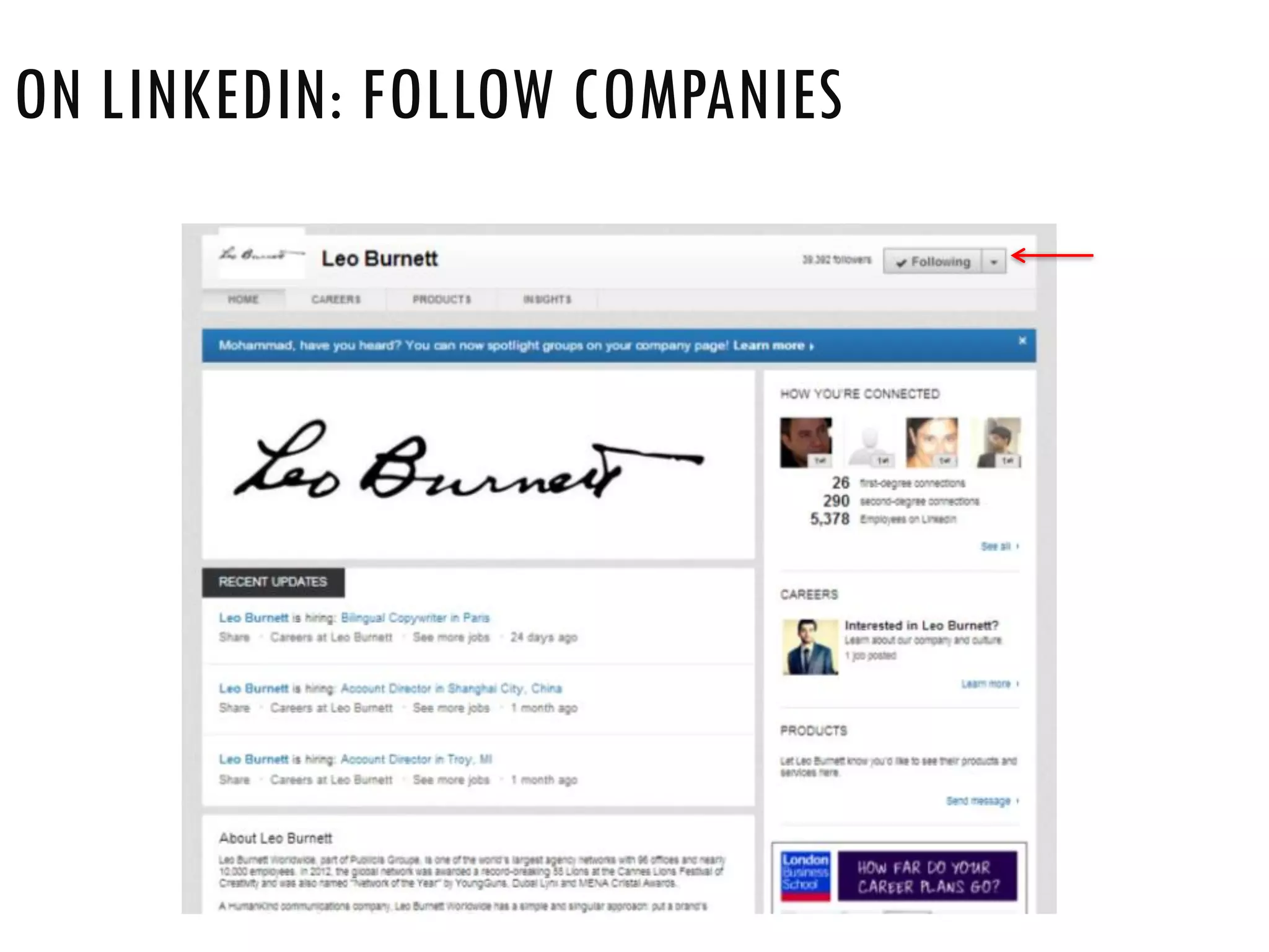 ON LINKEDIN: FOLLOW COMPANIES
 