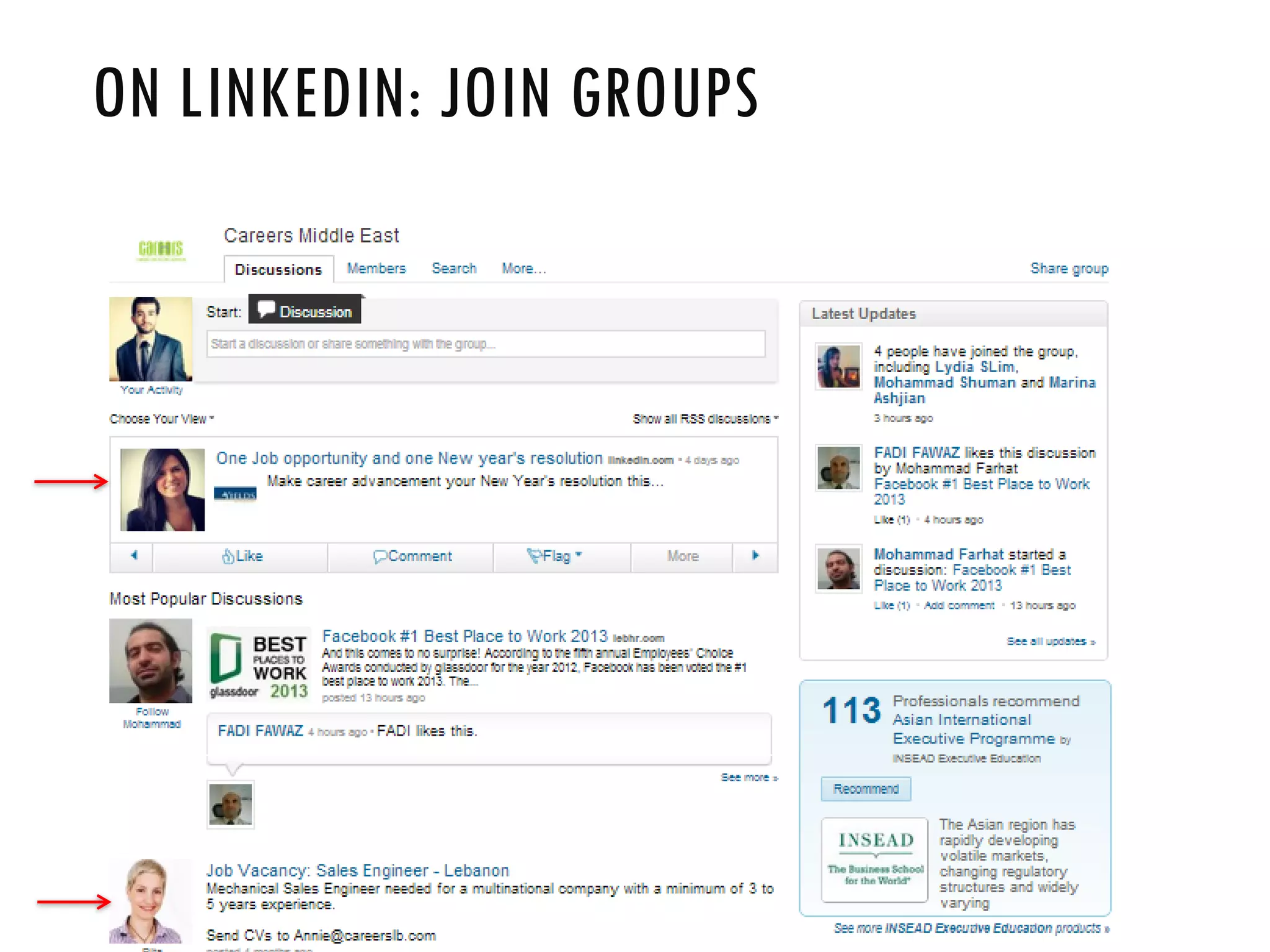 ON LINKEDIN: JOIN GROUPS
 