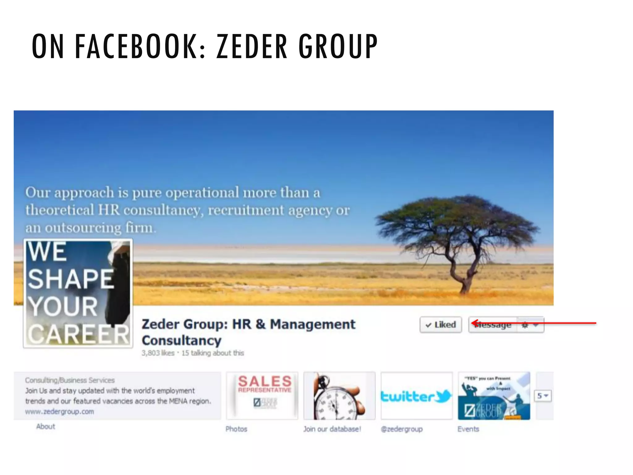 ON FACEBOOK: ZEDER GROUP
 