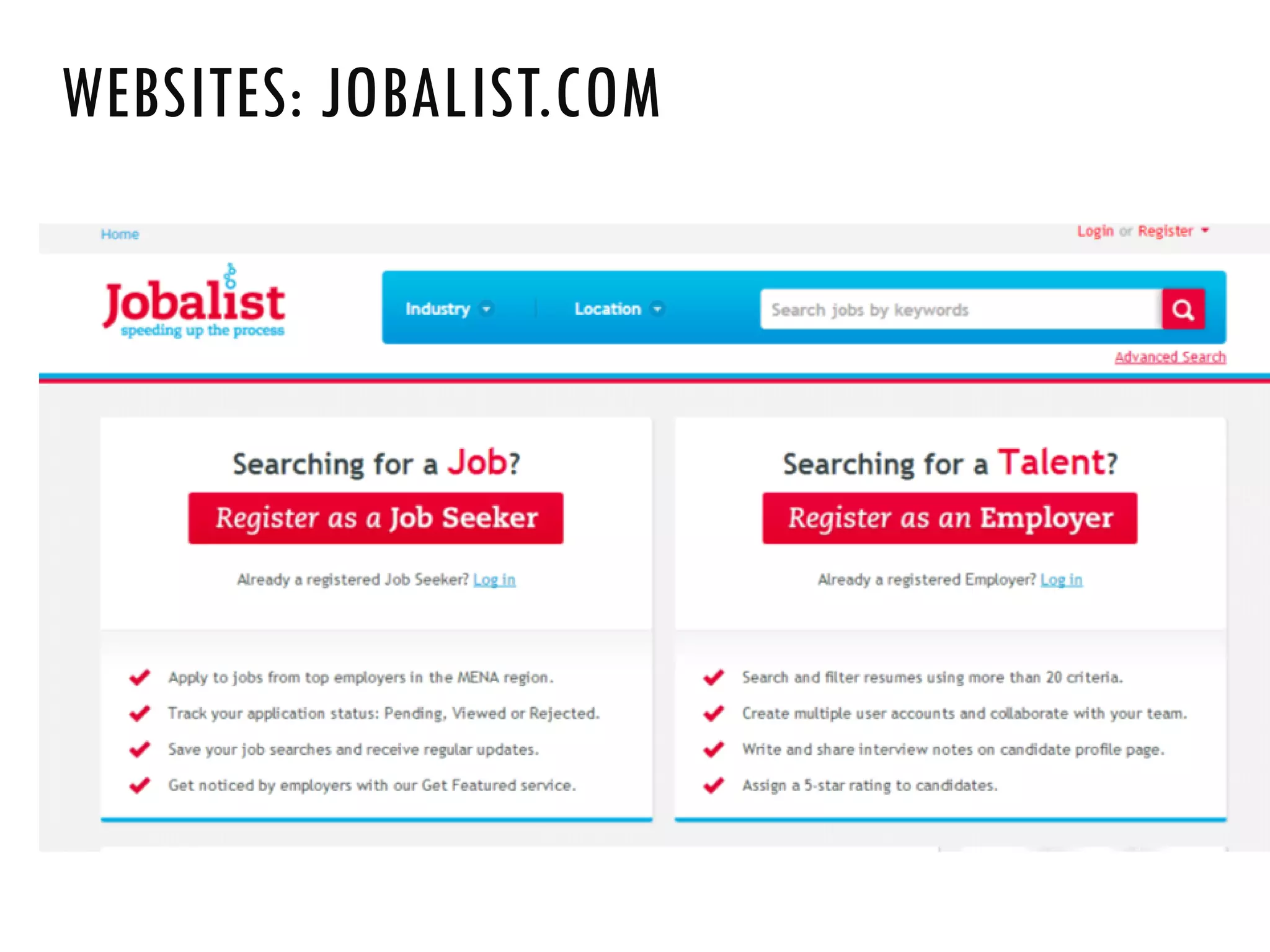 WEBSITES: JOBALIST.COM
 