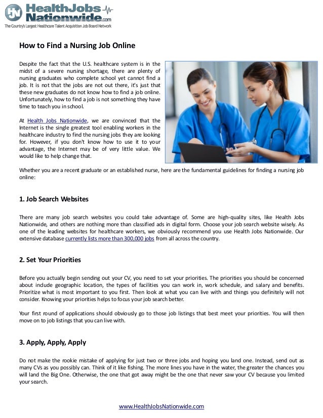 How to Find a Nursing Job Online
