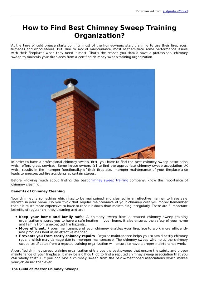 How To Find Best Chimney Sweep Training Organization