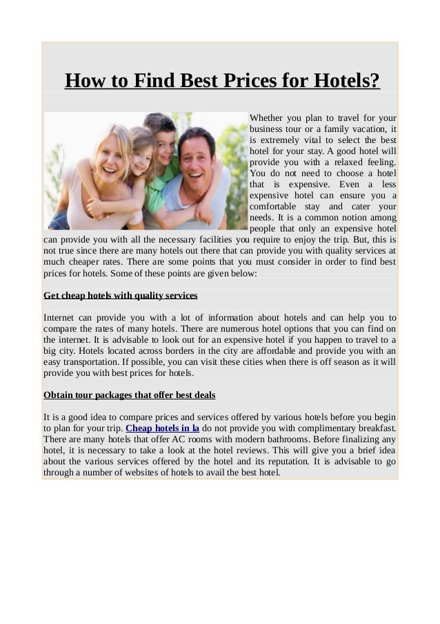 How to find best prices for hotels