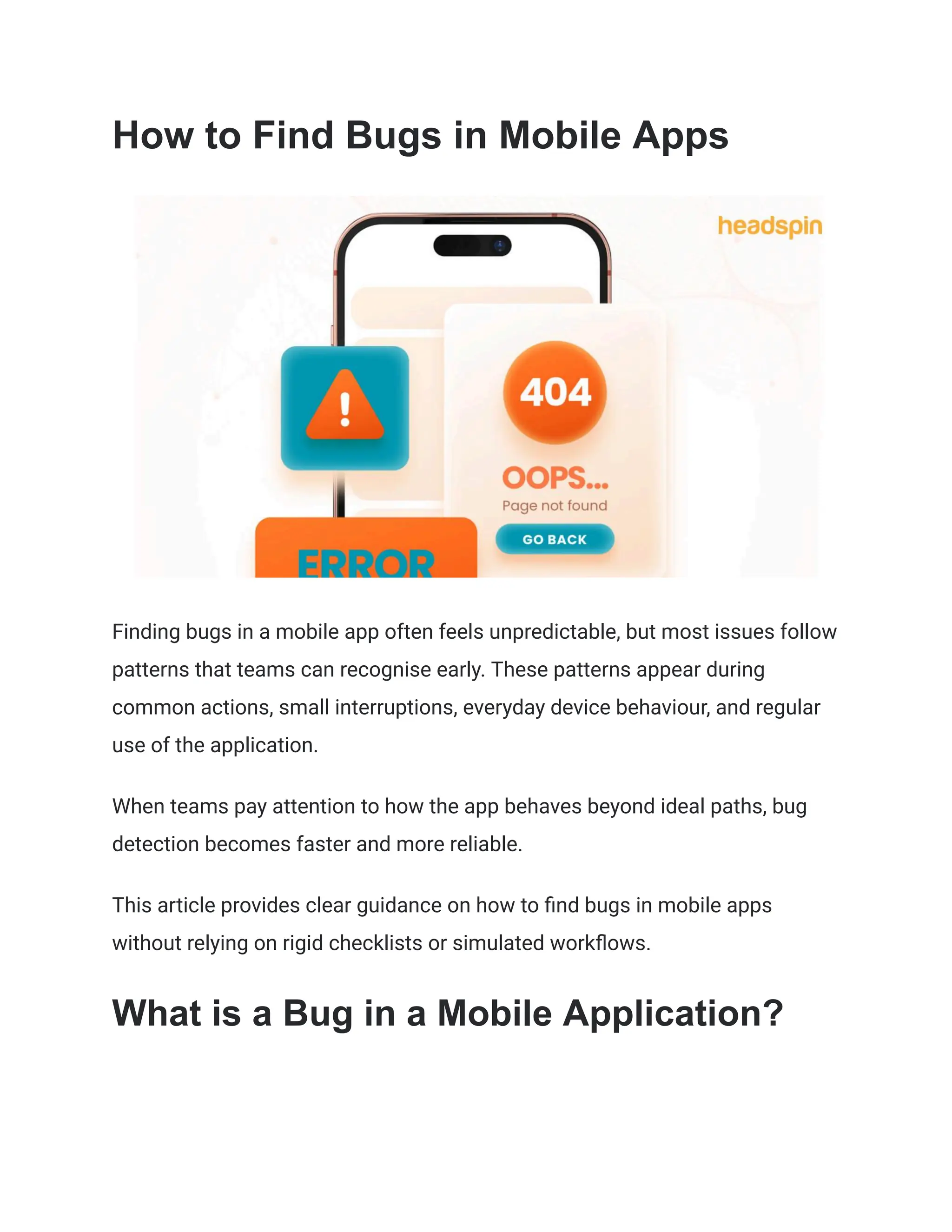 How to Find Bugs in Mobile Apps while Testing? | PDF