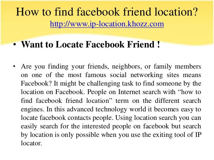 Find facebook friends by location