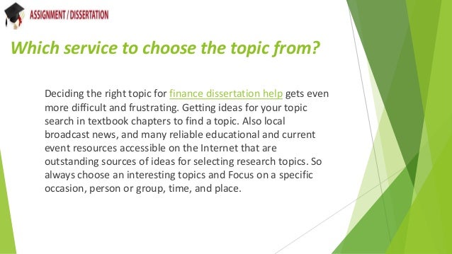 Choose dissertation topic finance