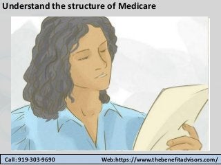 Understand the structure of Medicare
Call: 919-303-9690 Web:https://www.thebenefitadvisors.com/
 