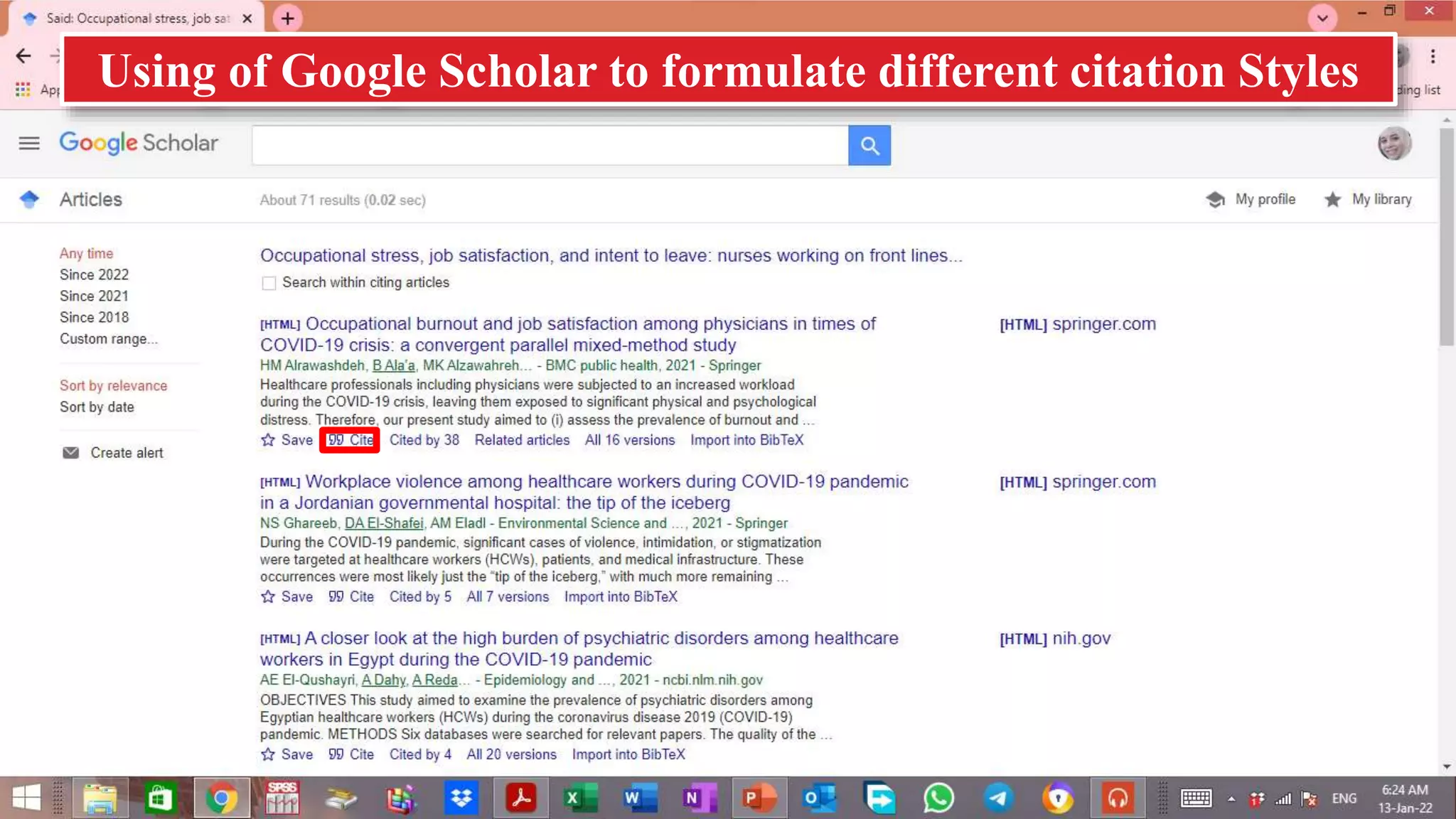 Using of Google Scholar to formulate different citation Styles
 
