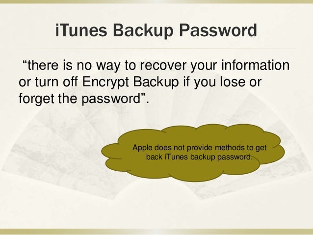 how to find iphone backup password