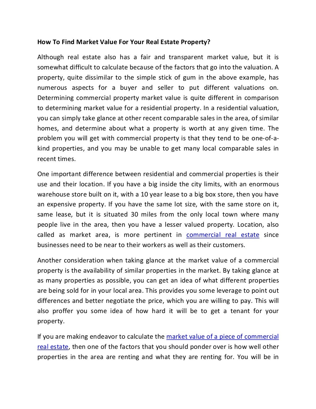 How to find_market_value_for_your_real_estate_property