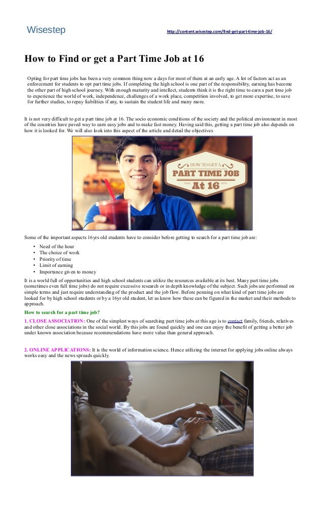 how to find or get a part time job at 16 wisestep part time job for 16 years old students
