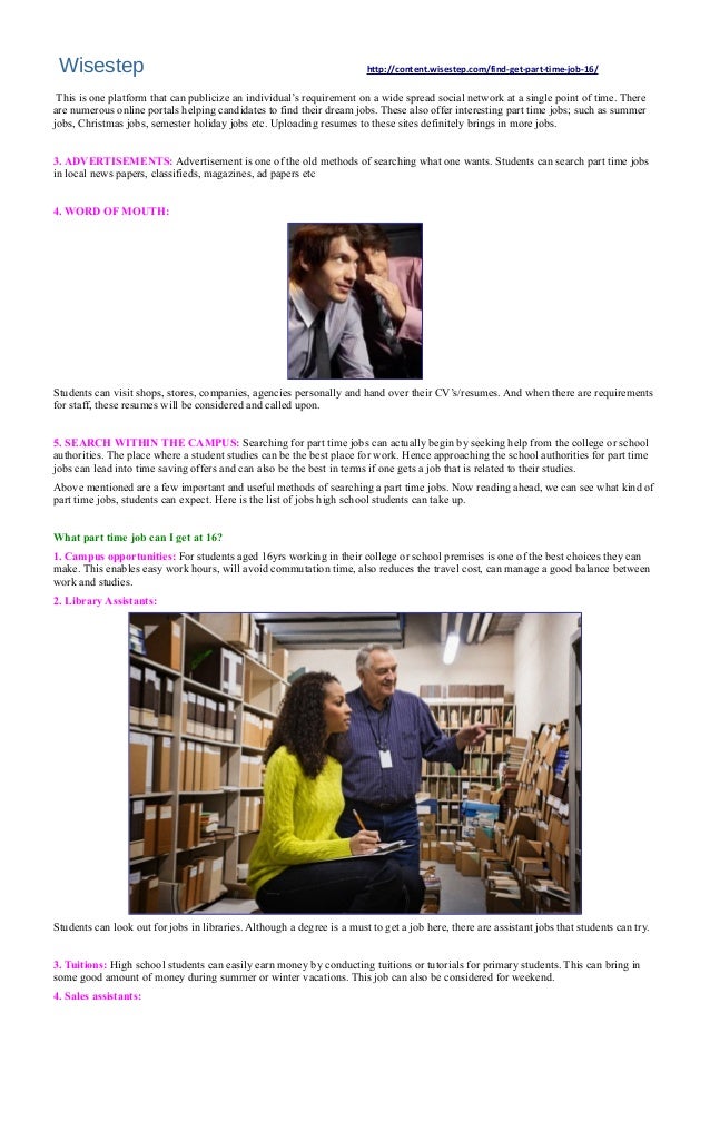 holiday jobs for students