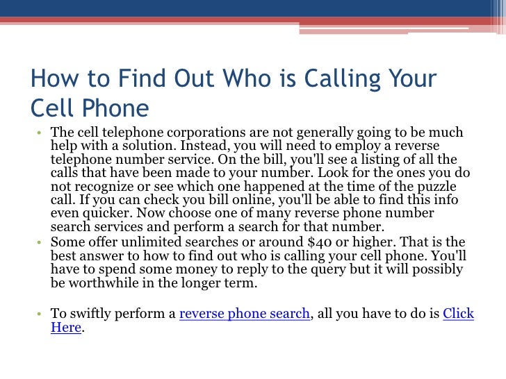 How To Find Out Who Is Calling