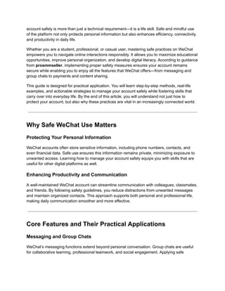 Comprehensive 2026 Guide to Using WeChat Safely and Securely | PDF