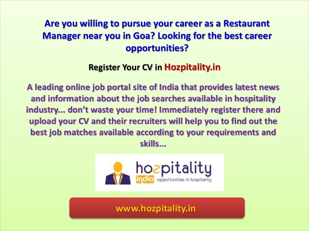 How to Find Restaurant Manager Jobs in Goa?