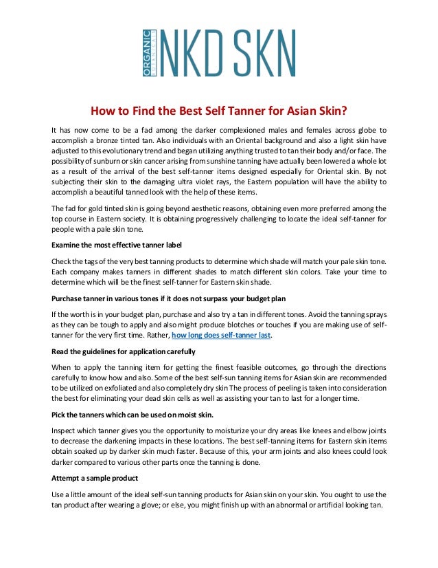 How to Find the Best Self Tanner for Asian Skin?